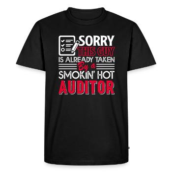 Auditor Taken By A Smoking Hot Auditor - Men's Premium Organic T-Shirt - black - Front - Nico (187cm)