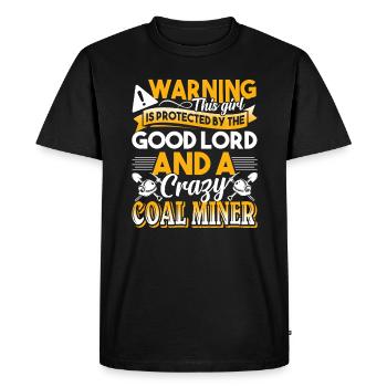 Coal Miner Protected By Coal Miner - Men's Premium Organic T-Shirt - black - Front - Nico (187cm)