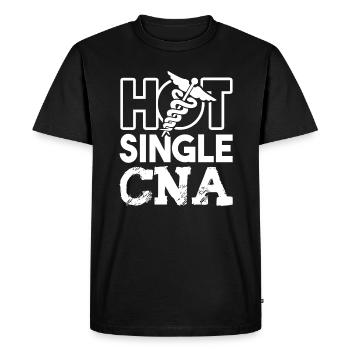 CNA Hot Single CNA - Men's Premium Organic T-Shirt - black - Front - Nico (187cm)