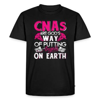 CNA God Made CNA - Men's Premium Organic T-Shirt - black - Front - Nico (187cm)