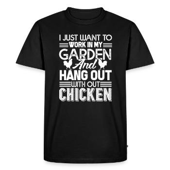 Chicken Hang Out With My Chickens - Men's Premium Organic T-Shirt - black - Front - Nico (187cm)