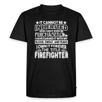 Firefighter Forever The Title Firefighter - Men's Premium Organic T-Shirt - black - Front - Nico (187cm)