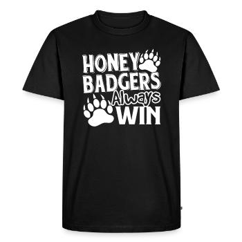 Honey Badger Honey Badgers Always Win - Men's Premium Organic T-Shirt - black - Front - Nico (187cm)
