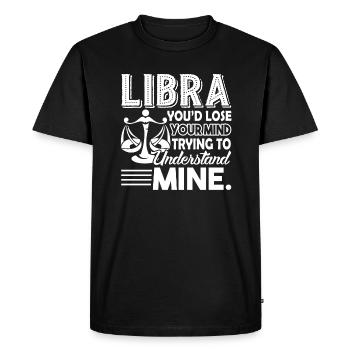 Libra Libra Trying To Understand Mine - Men's Premium Organic T-Shirt - black - Front - Nico (187cm)