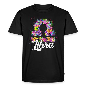 Libra Libra Zodiac Sign Of Zodiac - Men's Premium Organic T-Shirt - black - Front - Nico (187cm)