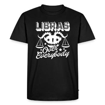 Libra Libras Over Everybody Horoscope - Men's Premium Organic T-Shirt - black - Front - Nico (187cm)