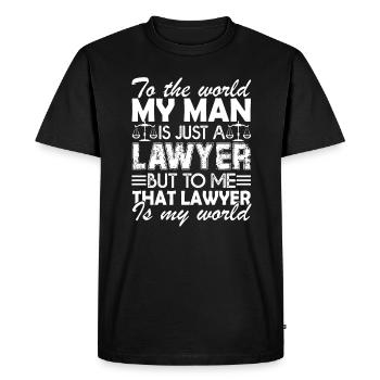 Lawyer Lawyer Is My World - Men's Premium Organic T-Shirt - black - Front - Nico (187cm)