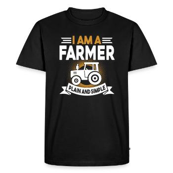 Farmer I Am A Farmer Plain And Simple - Men's Premium Organic T-Shirt - black - Front - Nico (187cm)