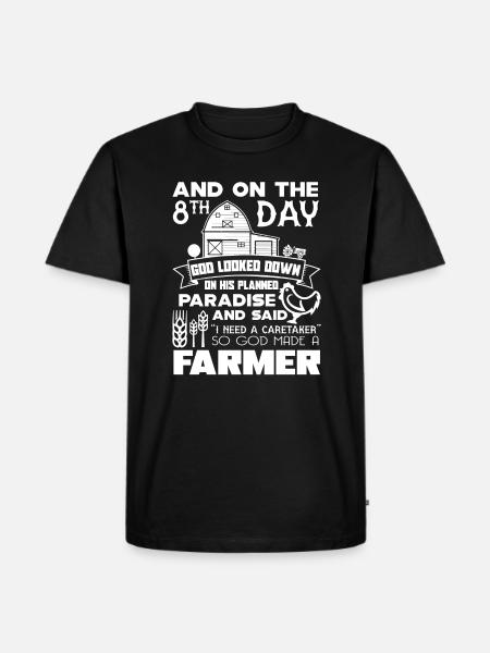 Farmer God Made A Farmer - Men's Premium Organic T-Shirt - black