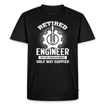 Engineer Retired Engineer Is Happier - Men's Premium Organic T-Shirt - black - Front - Nico (187cm)