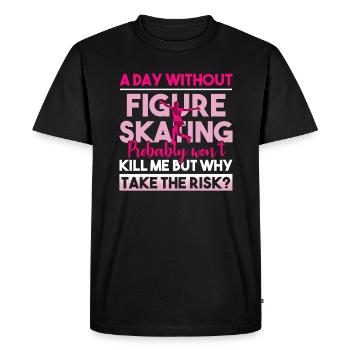 Figure Skating Day Without Figure Skating - Men's Premium Organic T-Shirt - black - Front - Nico (187cm)