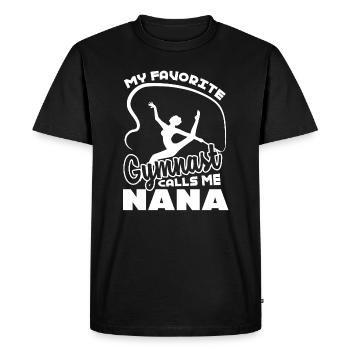 Gymnast My Favorite Gymnast Call Me Nana - Men's Premium Organic T-Shirt - black - Front - Nico (187cm)