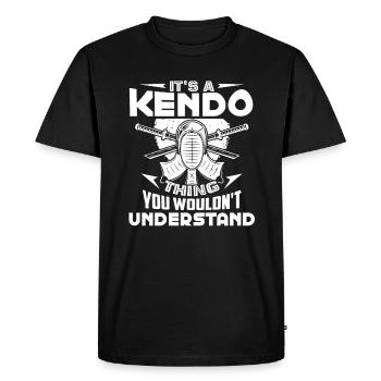Kendo It's a Kendo Thing - Men's Premium Organic T-Shirt - black - Front - Nico (187cm)