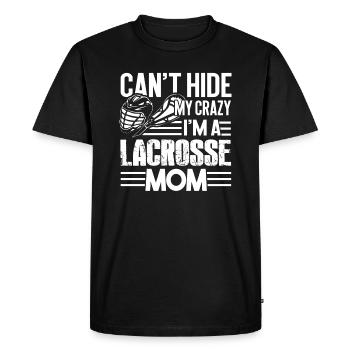 Lacrosse Crazy Lacrosse Mom - Men's Premium Organic T-Shirt - black - Front - Nico (187cm)