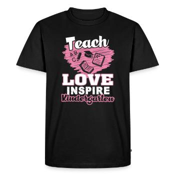 Kindergarten Teacher Teach Love Inspire - Men's Premium Organic T-Shirt - black - Front - Nico (187cm)