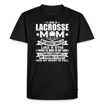 Lacrosse I Am A Lacrosse Mom - Men's Premium Organic T-Shirt - black - Front - Nico (187cm)