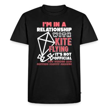 Kite Flying In A Relationship With Kite Flying - Men's Premium Organic T-Shirt - black - Front - Nico (187cm)