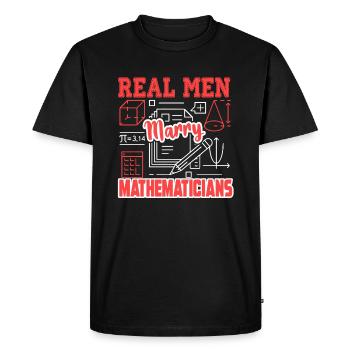 Mathematician Real Men Marry Mathematicians - Men's Premium Organic T-Shirt - black - Front - Nico (187cm)