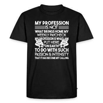 Massage Therapist It's My Calling - Men's Premium Organic T-Shirt - black - Front - Nico (187cm)