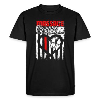 Massage Therapist Live Love Massage - Men's Premium Organic T-Shirt - black - Front - Nico (187cm)