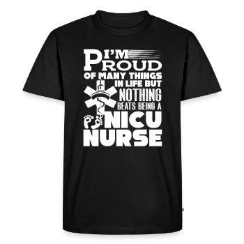 Nicu Nurse Proud Being A Nicu Nurse - Men's Premium Organic T-Shirt - black - Front - Nico (187cm)
