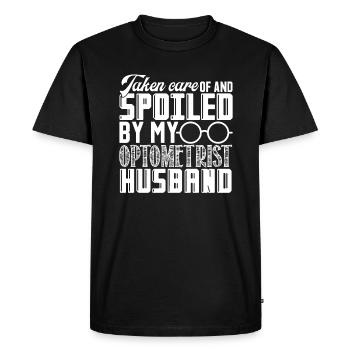 Optometrist Spoiled By Optometrist Husband - Men's Premium Organic T-Shirt - black - Front - Nico (187cm)