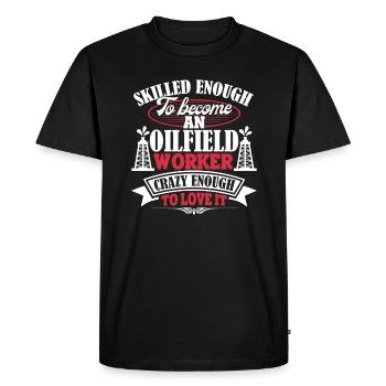 Oilfield Worker Become An Oilfield Worker - Men's Premium Organic T-Shirt - black - Front - Nico (187cm)