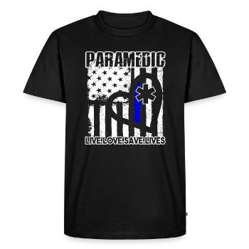 Paramedic Paramedic Live Love Save Lives - Men's Premium Organic T-Shirt - black - Front - Nico (187cm)