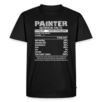 Painter Painter Nutrition Facts - Men's Premium Organic T-Shirt - black - Front - Nico (187cm)
