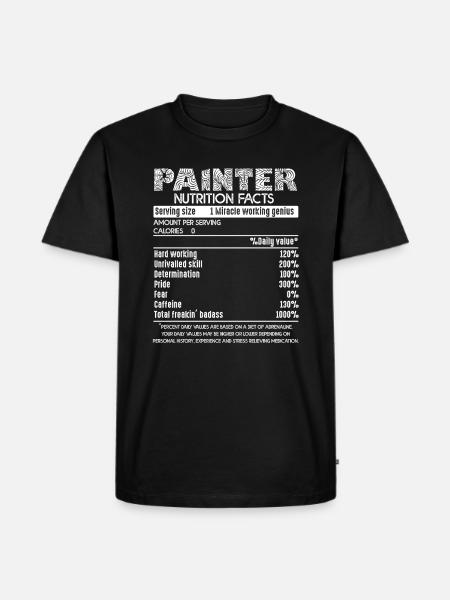 Painter Painter Nutrition Facts - Men's Premium Organic T-Shirt - black