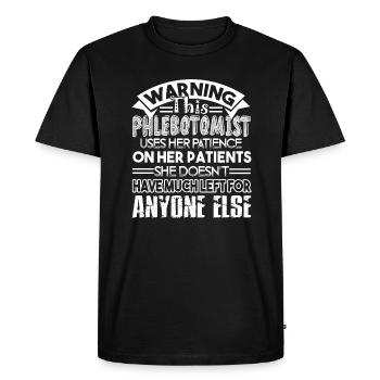 Phlebotomist Phlebotomist Warning - Men's Premium Organic T-Shirt - black - Front - Nico (187cm)