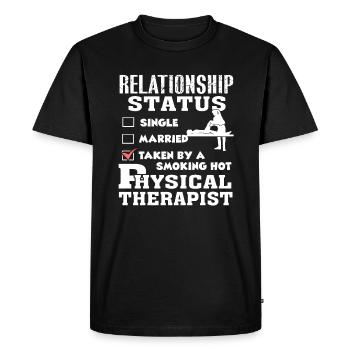 Physical Therapist Relationship Status - Men's Premium Organic T-Shirt - black - Front - Nico (187cm)