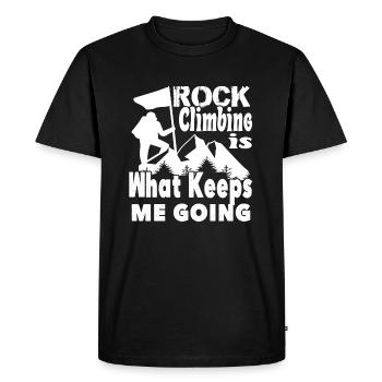 Rock Climbing Rock Climbing Is What Keeps Me Going - Men's Premium Organic T-Shirt - black - Front - Nico (187cm)