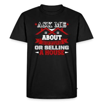 Real Estate Real Estate Selling Buying House - Men's Premium Organic T-Shirt - black - Front - Nico (187cm)