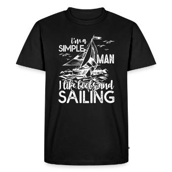 Sailing I Like Boobs And Sailing - Men's Premium Organic T-Shirt - black - Front - Nico (187cm)