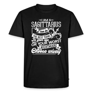 Sagittarius Sagittarius I Can Be The Best Thing - Men's Premium Organic T-Shirt - black - Front - Nico (187cm)