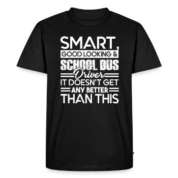 School Bus Driver Smart School Bus Driver - Men's Premium Organic T-Shirt - black - Front - Nico (187cm)