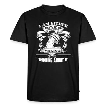 Soap Making Thinking About Soap Making - Men's Premium Organic T-Shirt - black - Front - Nico (187cm)