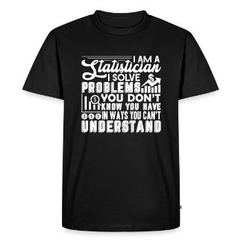 Statistician Statistician Solve Problems - Men's Premium Organic T-Shirt - black - Front - Nico (187cm)