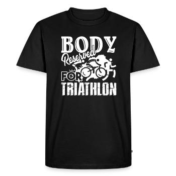 Triathlon Body Reserved For Triathlon - Men's Premium Organic T-Shirt - black - Front - Nico (187cm)