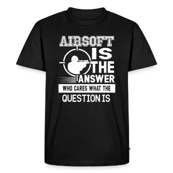 Airsoft Airsoft Is The Answer - Men's Premium Organic T-Shirt - black - Front - Nico (187cm)