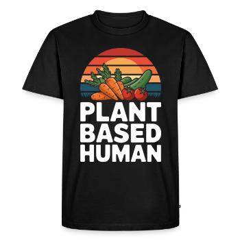 Végétarien Végétalien Végétarien Végétarien - T-shirt Premium bio Homme - noir - Devant - Nico (187cm)