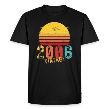 Edition Limitée Vintage Anniversaire Année 2006 - T-shirt Premium bio Homme - noir - Devant - Nico (187cm)