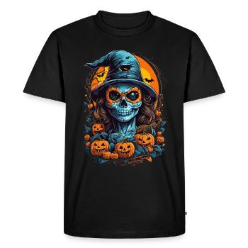 Bewitching Halloween Witch Illustration - Men's Premium Organic T-Shirt - black - Front - Nico (187cm)