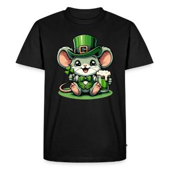 St. Patrick's Mouse in festive look - Men's Premium Organic T-Shirt - black - Front - Nico (187cm)