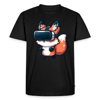 Mignon Fox VR Réalité Virtuelle Gamer Dessin Animé - T-shirt Premium bio Homme - noir - Devant - Nico (187cm)