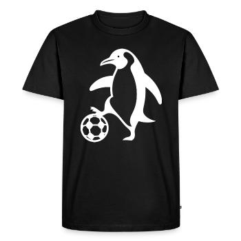 variation 29240Penguin Football Silhouette Minimali - Men's Premium Organic T-Shirt - black - Front - Nico (187cm)