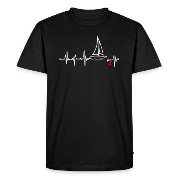 SAILING - Heartbeat - Water Sports - Men's Premium Organic T-Shirt - black - Front - Nico (187cm)