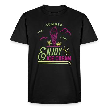 Ice Cream Summer Beach Ice Cream Holiday Vibes - Men's Premium Organic T-Shirt - black - Front - Nico (187cm)