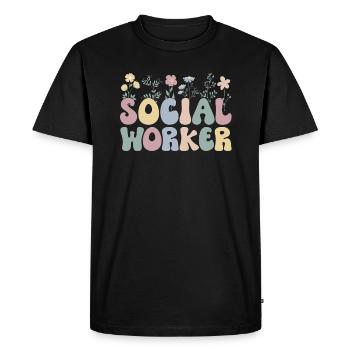 Social Workers Social Work Streetworker Team - Men's Premium Organic T-Shirt - black - Front - Nico (187cm)
